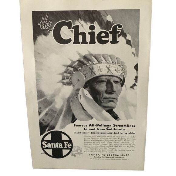 Vintage 1947 Santa Fe Rail System The Chief Ad Advertisement - Picture 4 of 4